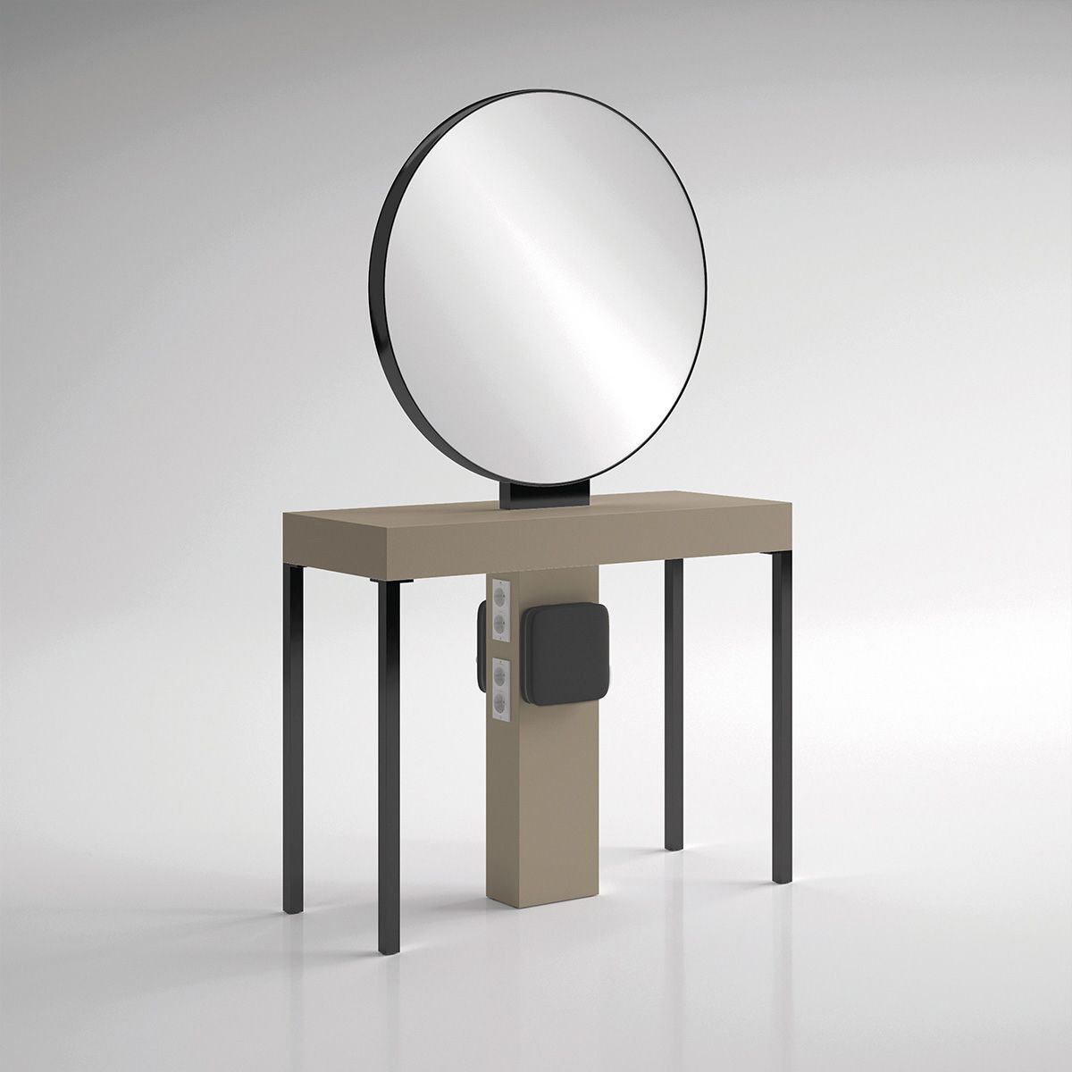 Contemporary dressing table ILOT RONDE BLACK Gamma & Bross laminate / freestanding / for