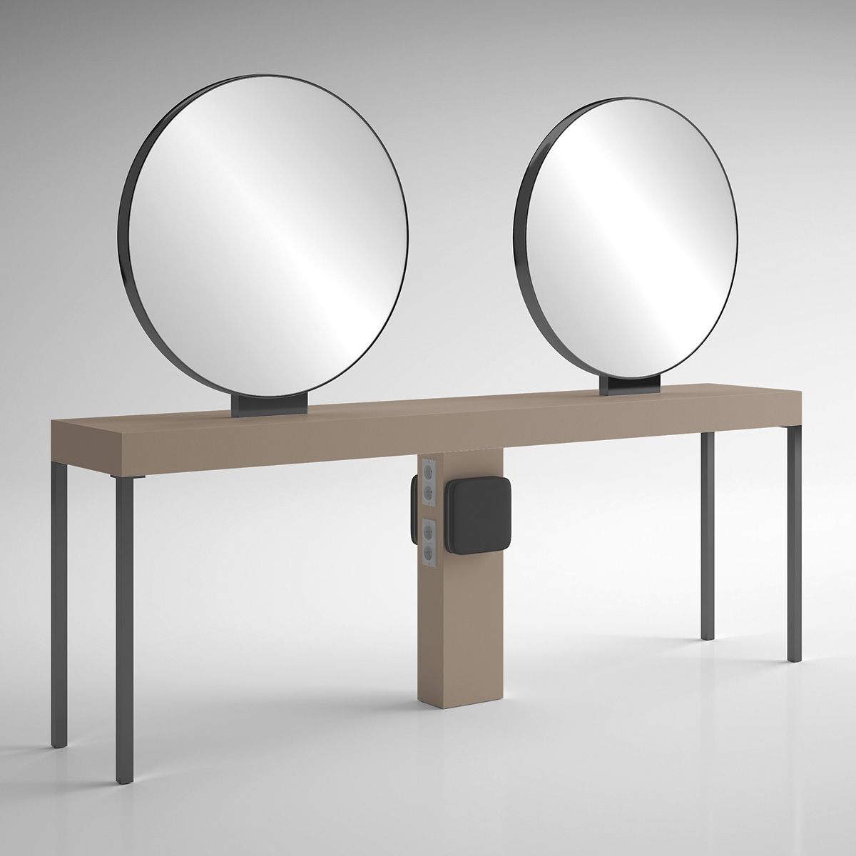Contemporary dressing table ILOT RONDE 4P BLACK Gamma & Bross laminate / freestanding