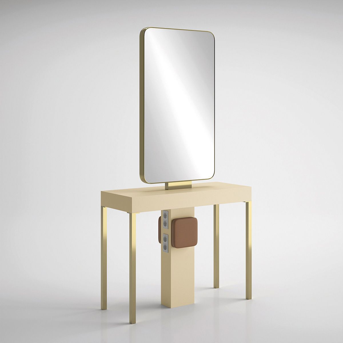 Contemporary dressing table ILOT CARRÉ GOLD Gamma & Bross laminate / freestanding / for