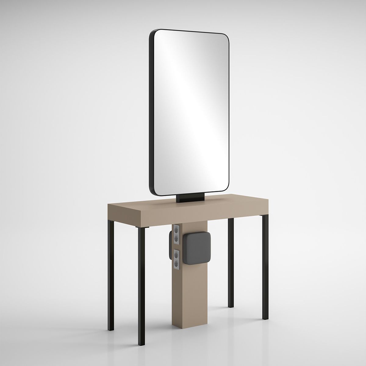 Contemporary dressing table ILOT CARRÉ 2P BLACK Gamma & Bross laminate / freestanding