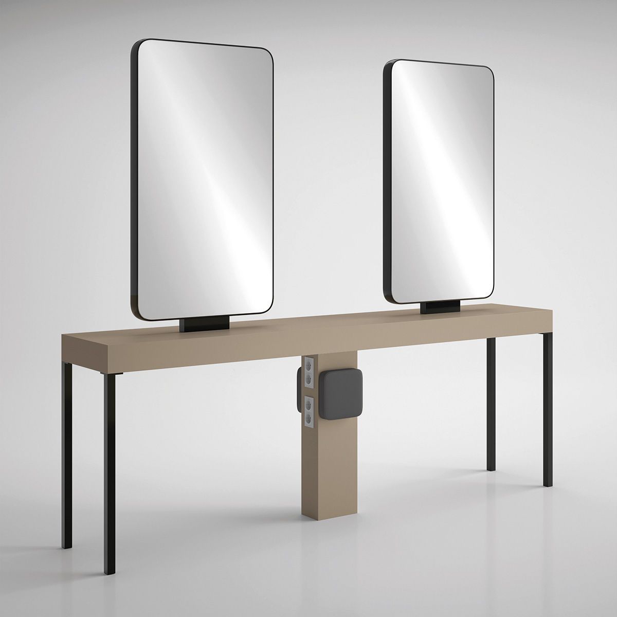 Contemporary dressing table ILOT CARRÉ 4P BLACK Gamma & Bross laminate / freestanding