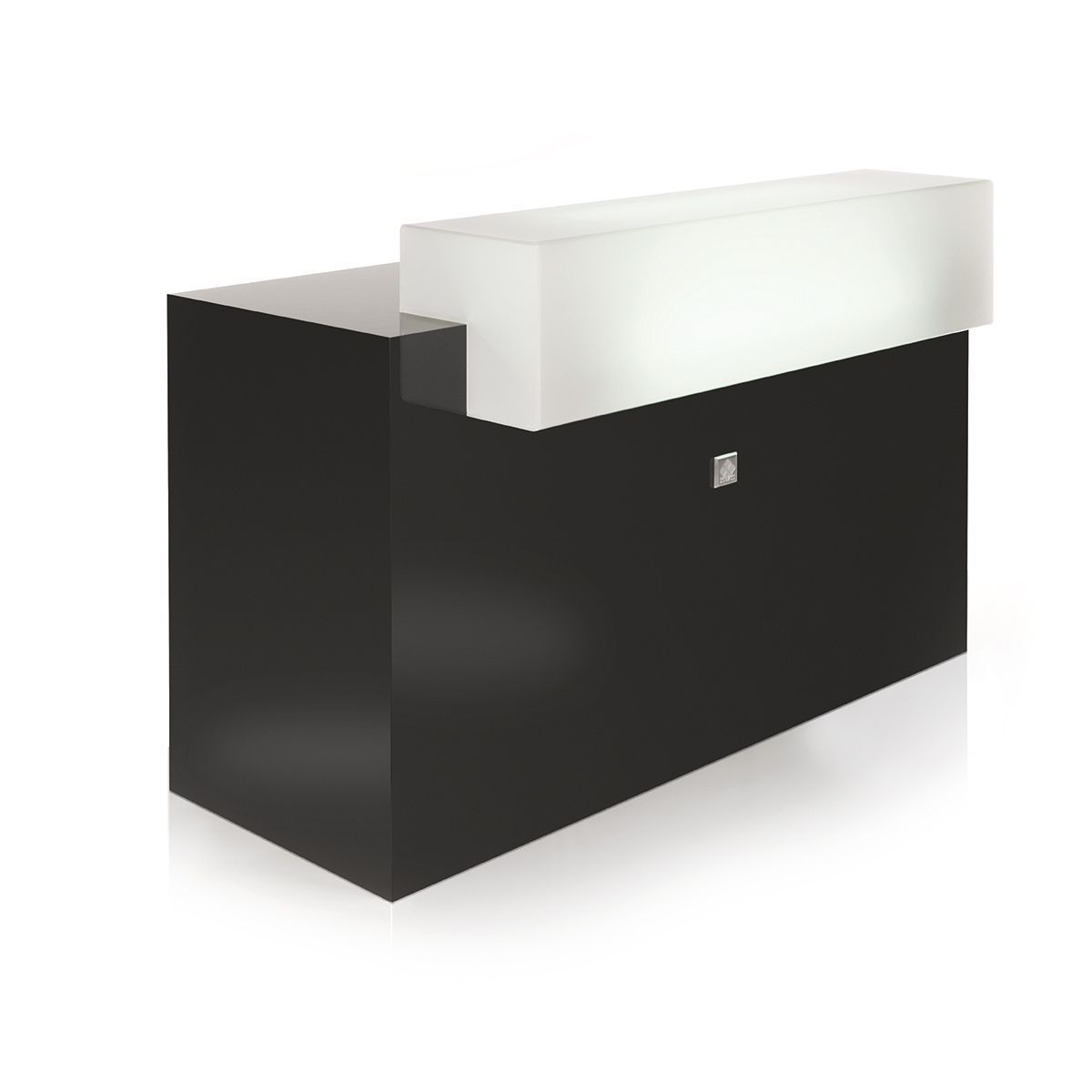 Laminate reception desk LUMY II MAX Nelson Mobilier Plexiglas
