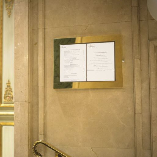 Wall Mounted Display Panel Indoor Stainless Steel Brass