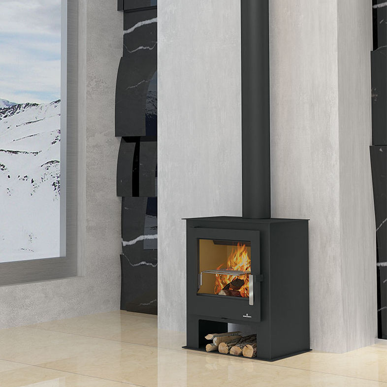 Wood Heating Stove Steel Cast Iron Contemporary Gijon