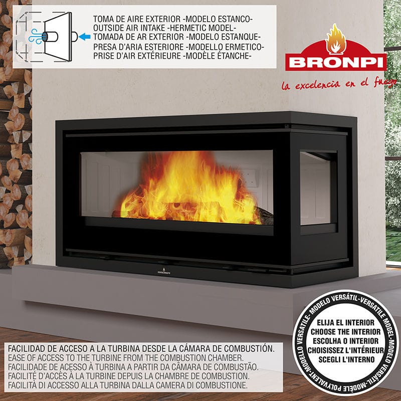 Wood Burning Fireplace Insert Corner Cairo 110 E Bronpi