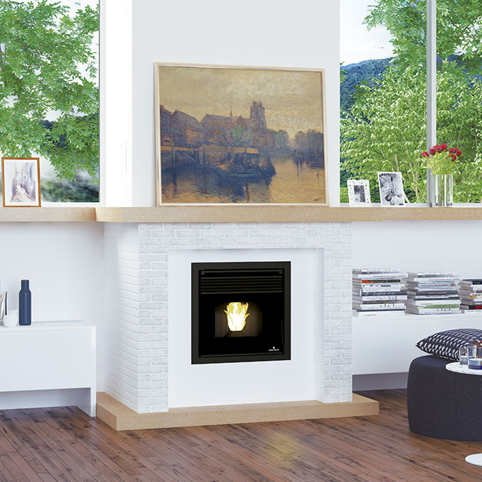 Pellet Fireplace Insert Remote Controlled Tavira Bronpi