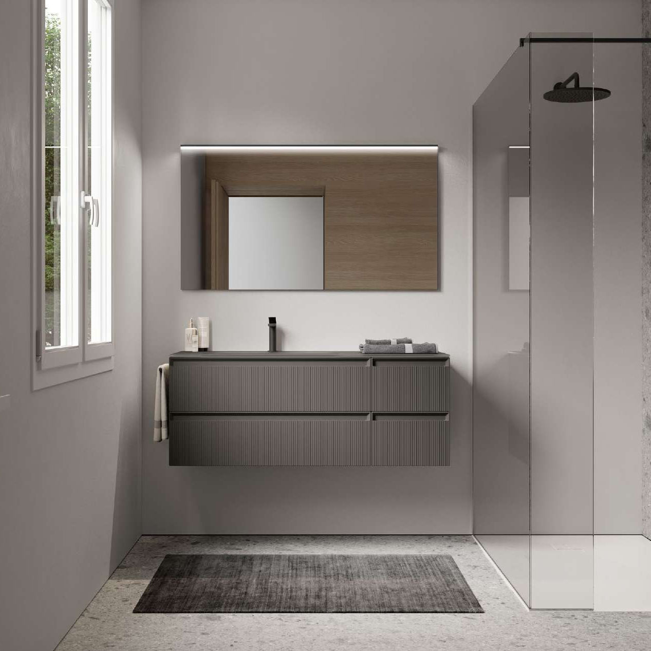 Wall-hung Washbasin Cabinet - 07 Step - Ideagroup - Polymer 