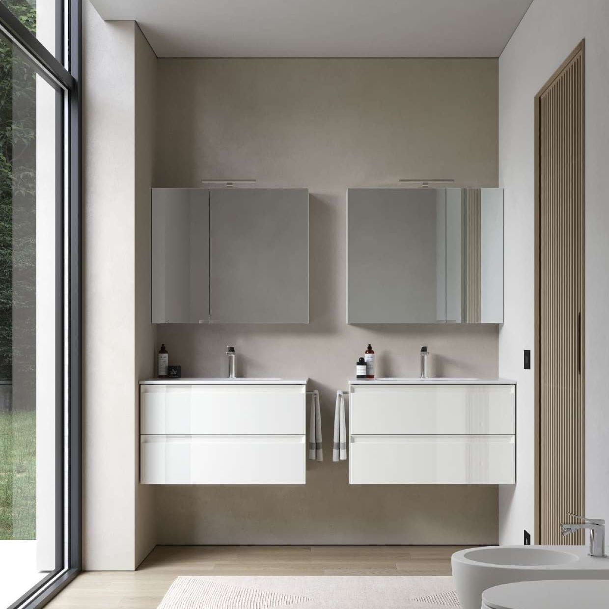 Wall-hung washbasin cabinet - 09 LOGIC - IDEAGROUP - polymer ...