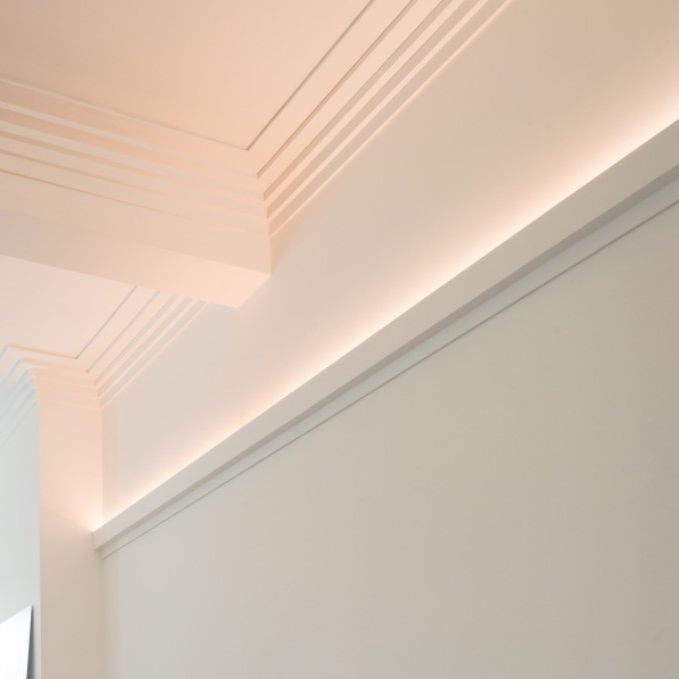 Wallmounted lighting profile C383 L3 Orac Decor® LED / polyurethane / commercial