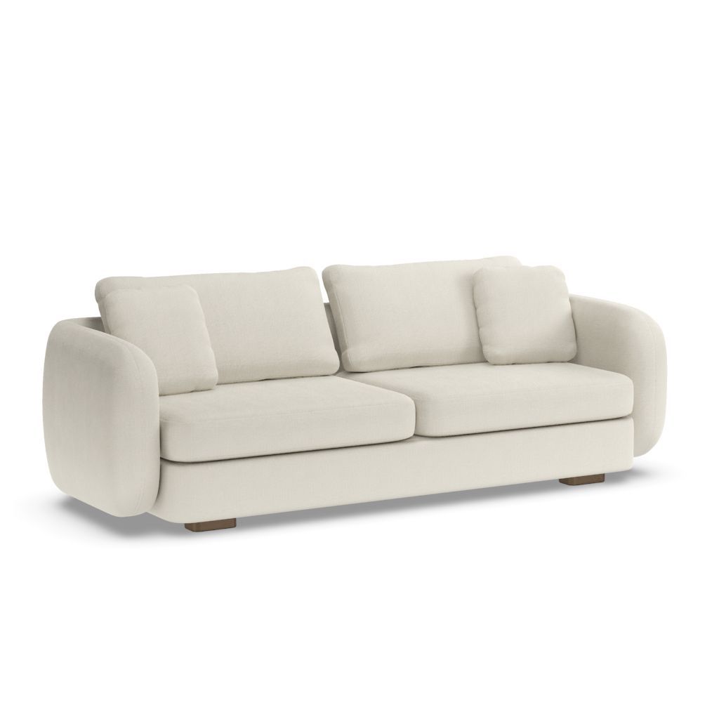 White sofa GEM 210 Adriana Hoyos fabric / 2person / with armrests