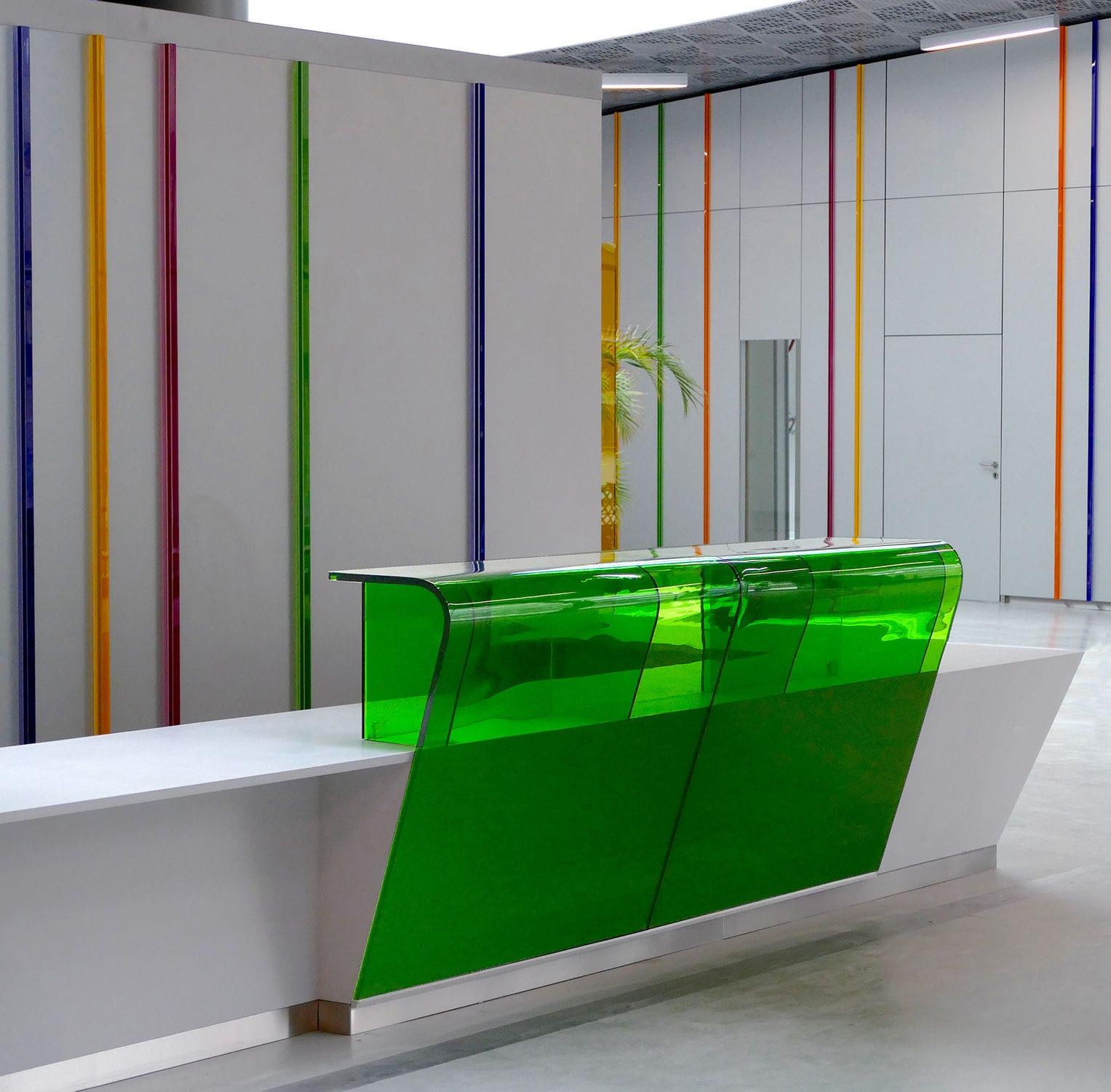 Semicircular Reception Desk Acrylic Illuminated Couleur