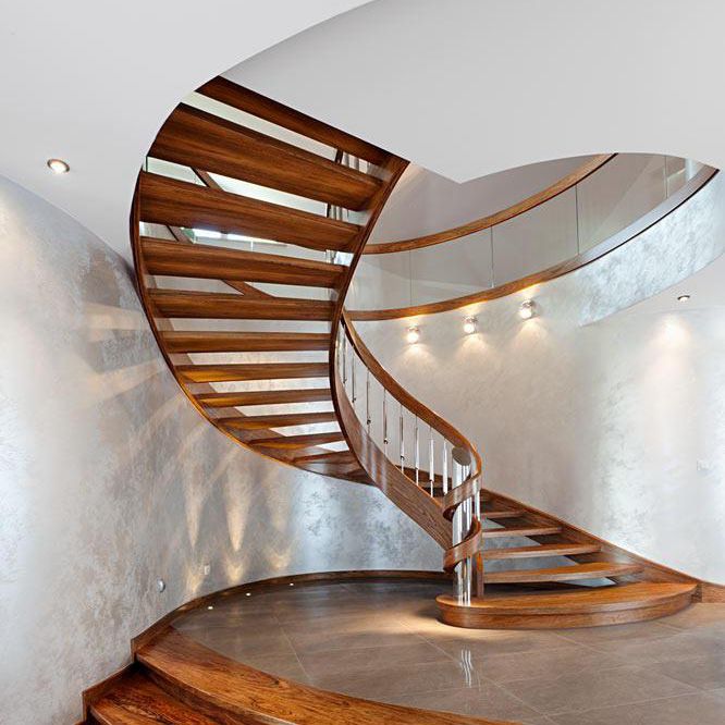 Circular staircase - MS-82 - Marchewka - wooden step / wooden frame ...