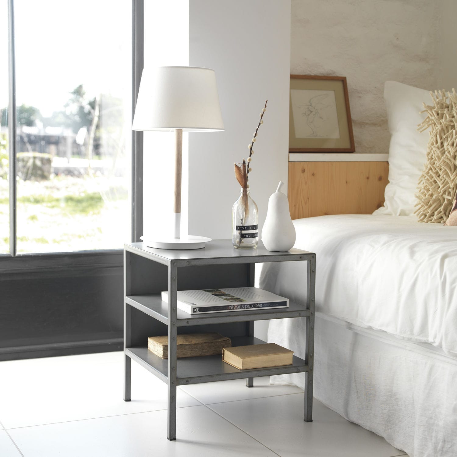 Traditional bedside table BRISTOL Artcopi metal / rectangular