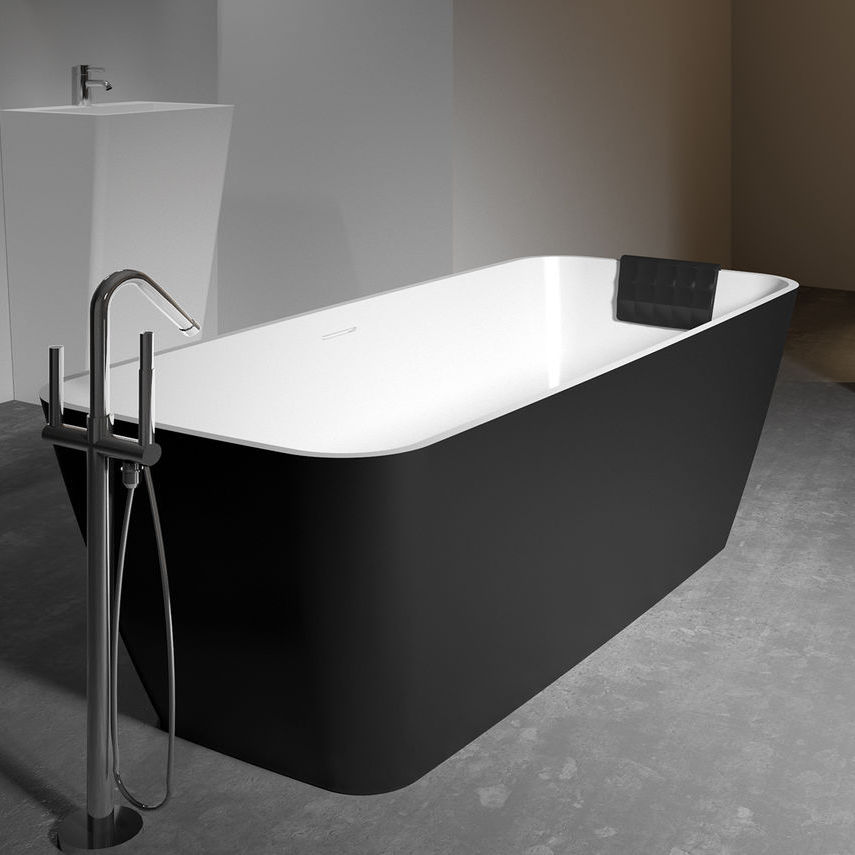 Freestanding bathtub MALAGA RIHO Solid Surface / white / black