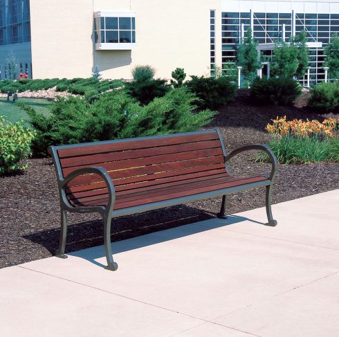 Contemporary public bench - 165 - DuMor, Inc. - wooden / plastic / with ...