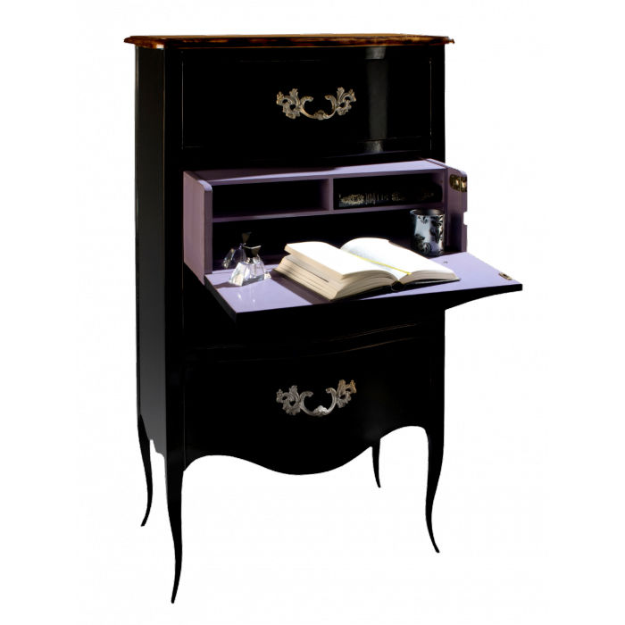 Classic Secretary Desk Lacquered Wood With Storage Montespan