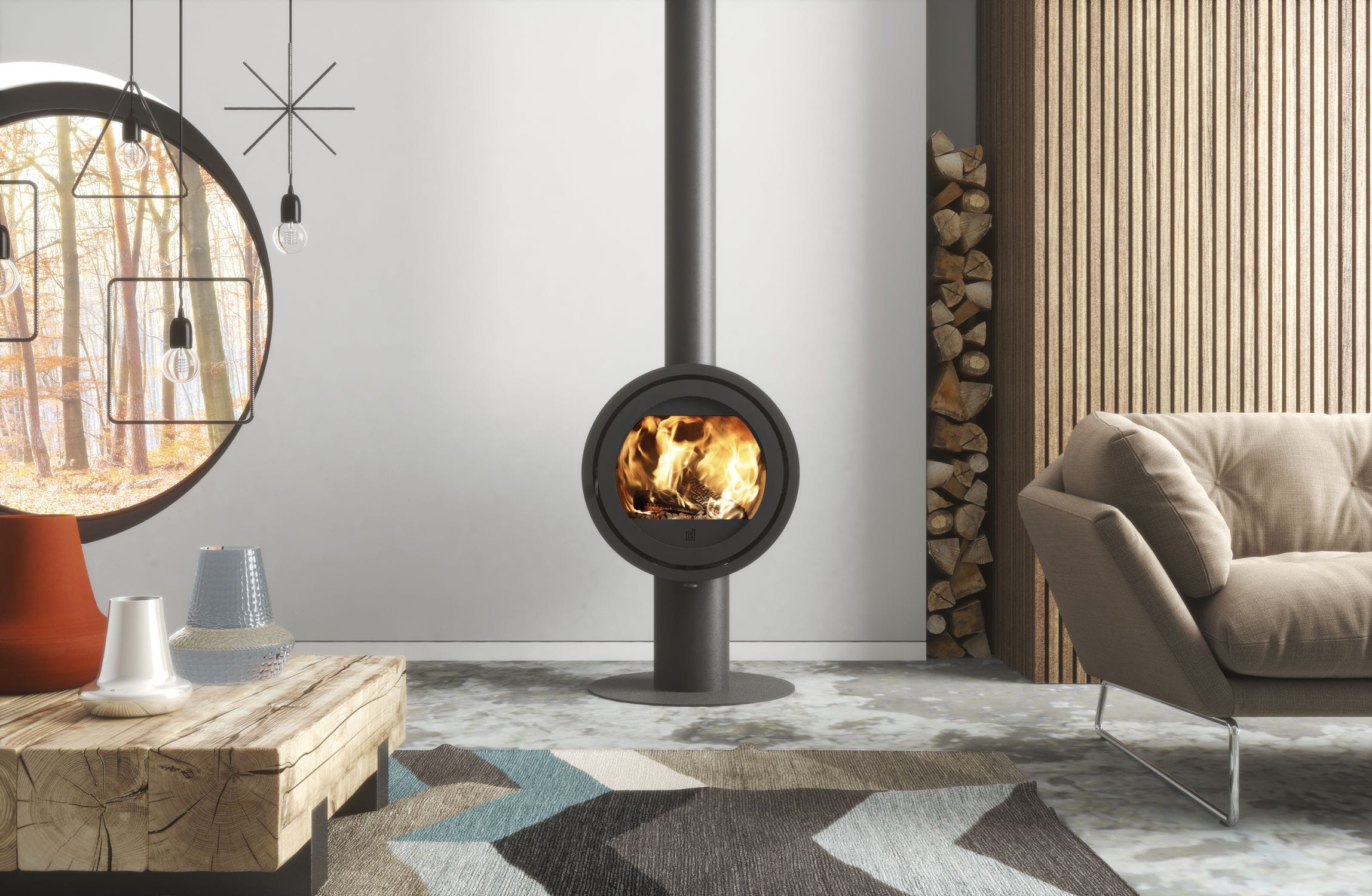 Wood heating stove - Dik Geurts - Odin Front, Base - DRU - 5 kW...10 kW / 4  kW / with legs