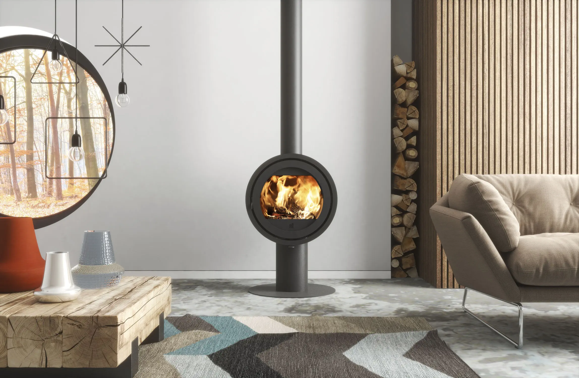 Wood heating stove - Dik Geurts - Odin Front, Base - DRU - 5 kW...10 kW / 4  kW / with legs