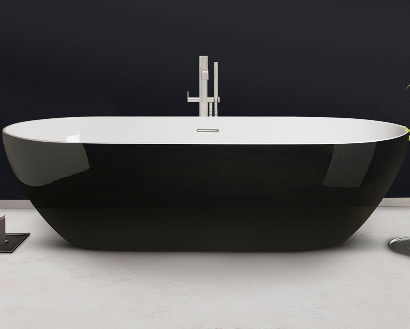 Oval bathtub - ACCESS 33 BLACK & WHITE - AQUAdesign - free-standing ...