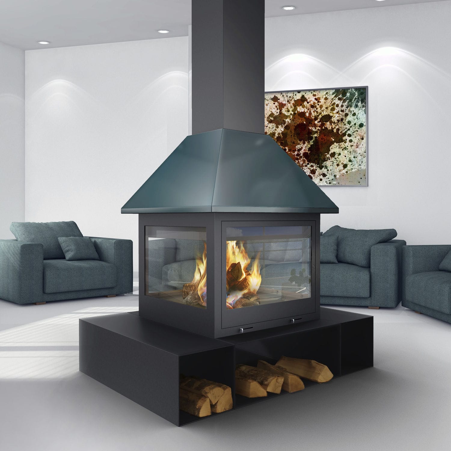 Wood Burning Fireplace Gas Bioethanol Traditional Sandra