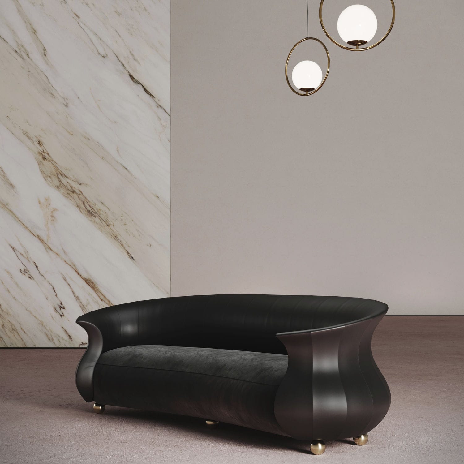 Fabric sofa AMPHORA DESFORMA leather / commercial