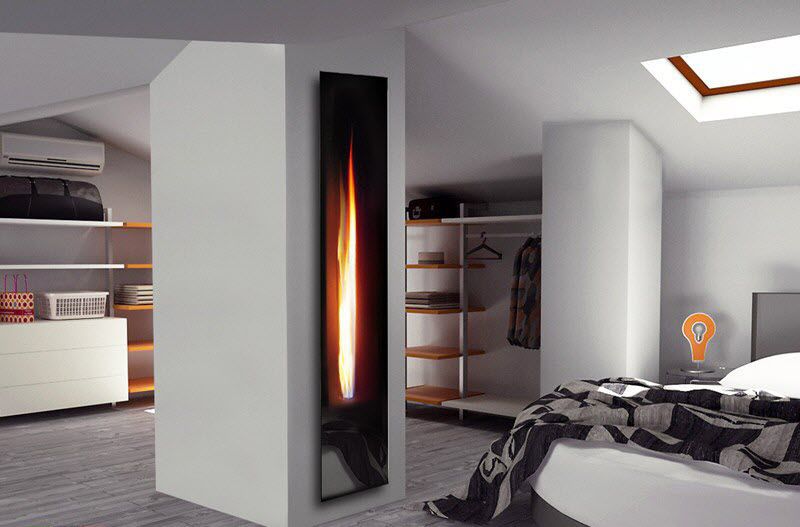 Gas Fireplace Insert Flame Effect Remote Controlled Mirror
