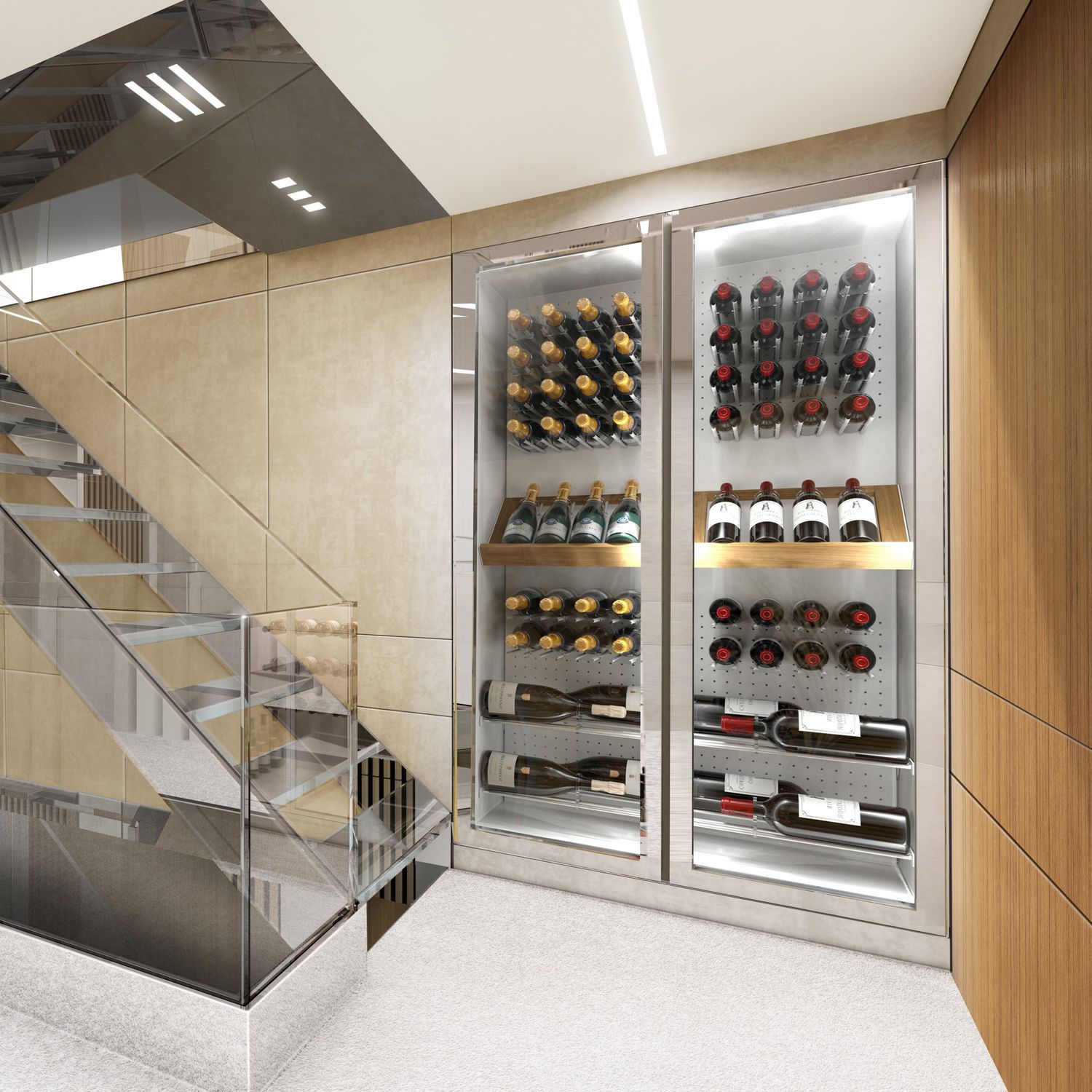 Serving wine cabinet - ASSOLUTA - ESIGO - for boat / built-in / wooden