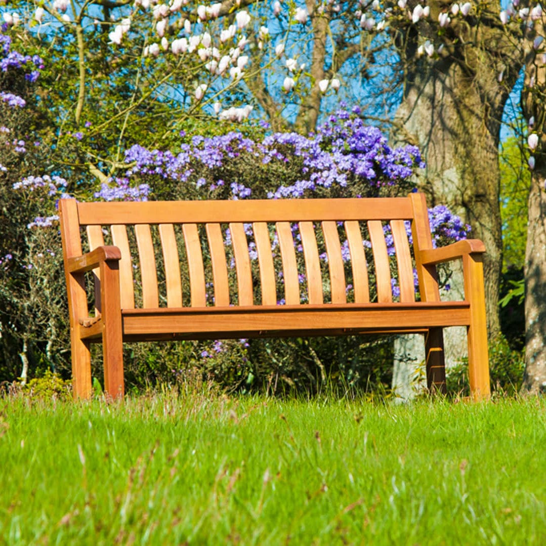 Garden Bench Traditional Hardwood With Backrest Cornis