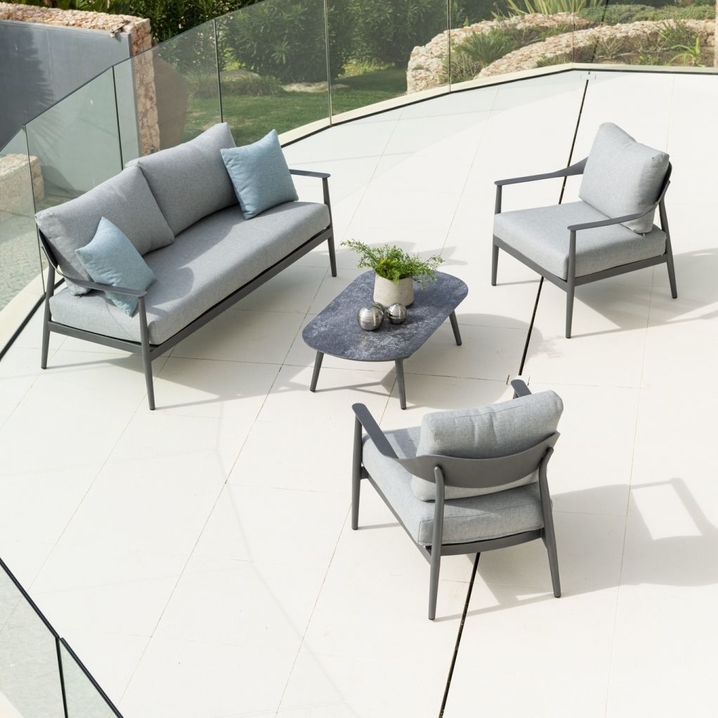 Contemporary lounge garden set Rimini Alexander Rose fabric / aluminum / polyester Contemporary lounge garden set Rimini Alexander Rose fabric / aluminum / polyester