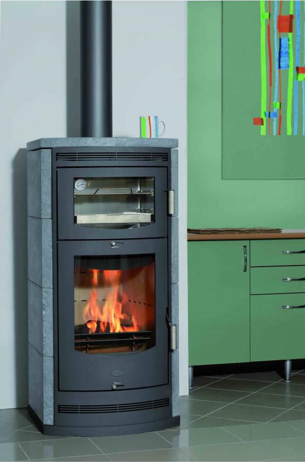 Wood heating stove / soapstone / contemporary BACCARA Fireplace