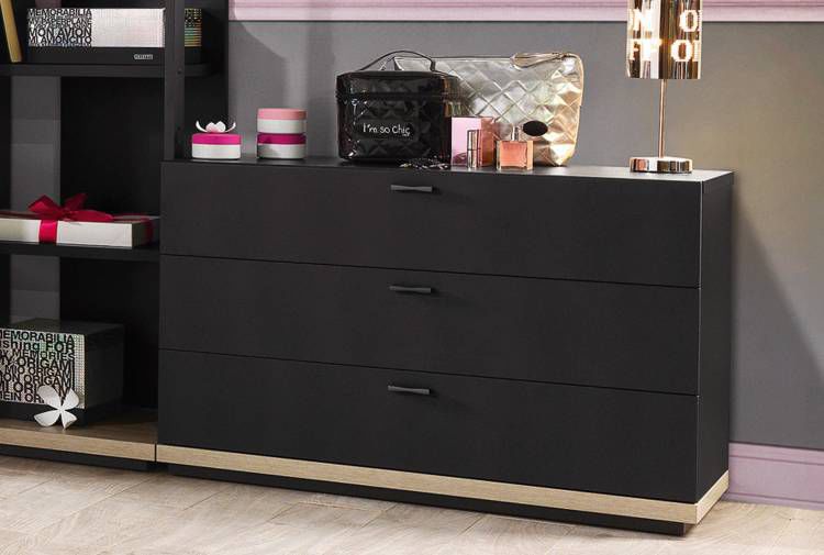 Contemporary Chest Of Drawers Melamine Child S Unisex Black