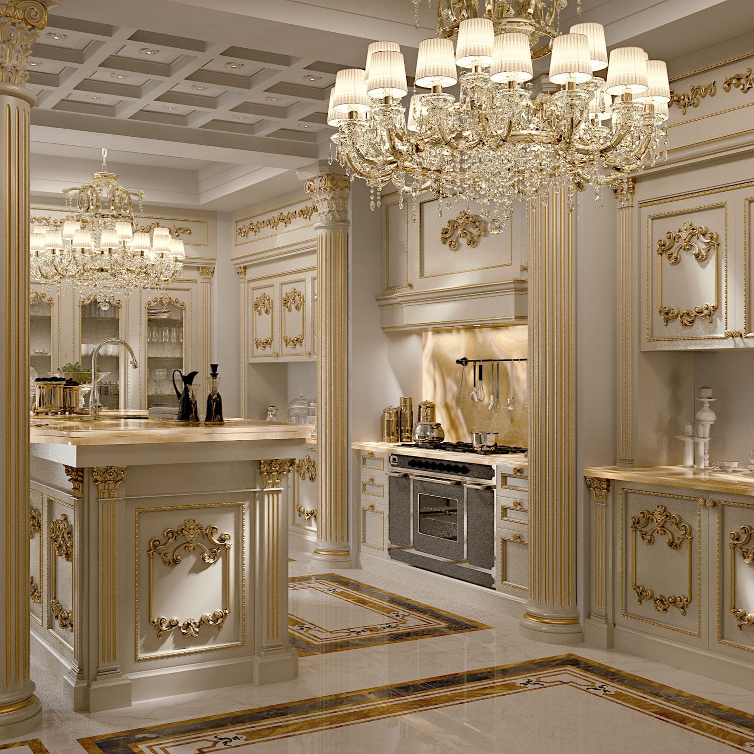 Lacquered wood reception desk - KING IVORY - Modenese Interiors Luxury