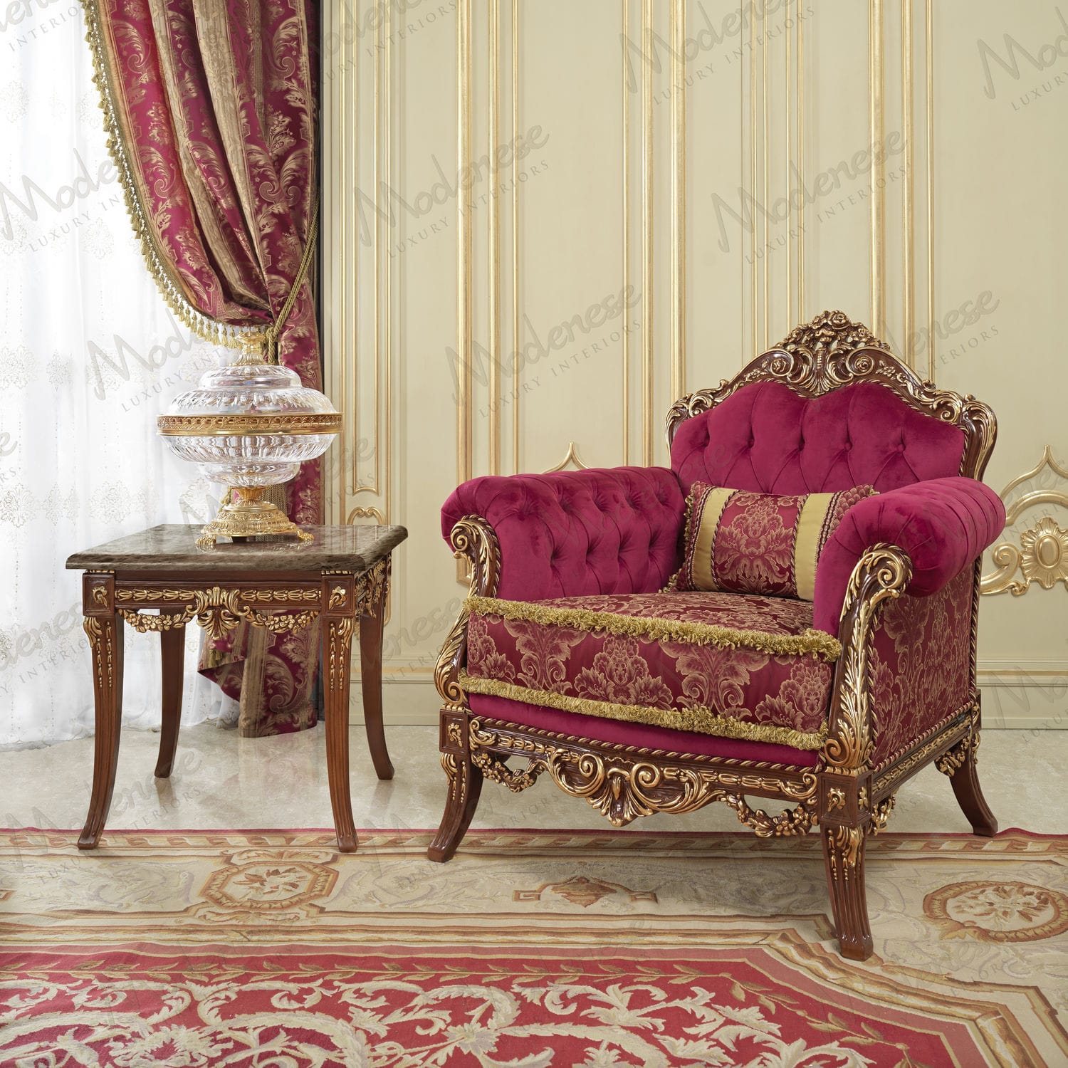 Traditional armchair - 15465 - Modenese Luxury Interiors - fabric