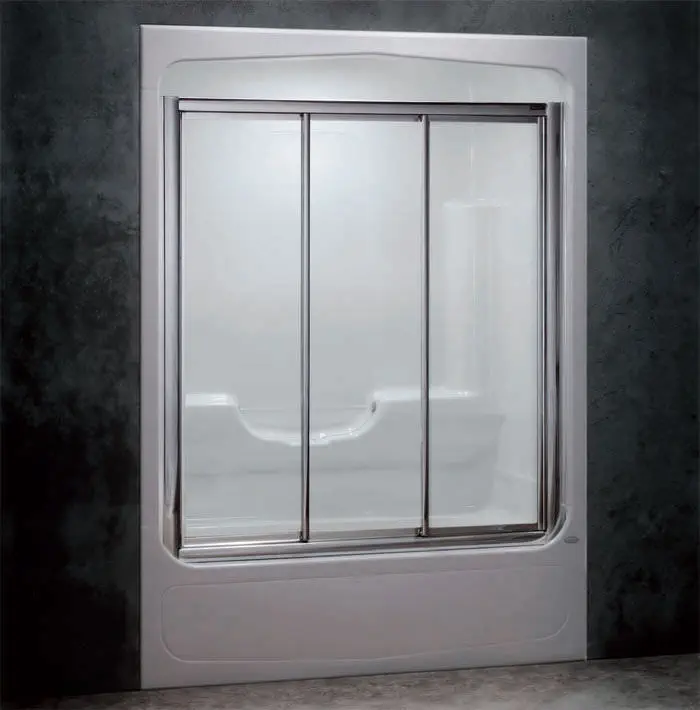 Sliding Bath Screen Winston 9644t Caml Tomlin Tempered Glass Framed Sliding Bath Screen Winston 9644t, Tri Panel Sliding Shower Door
