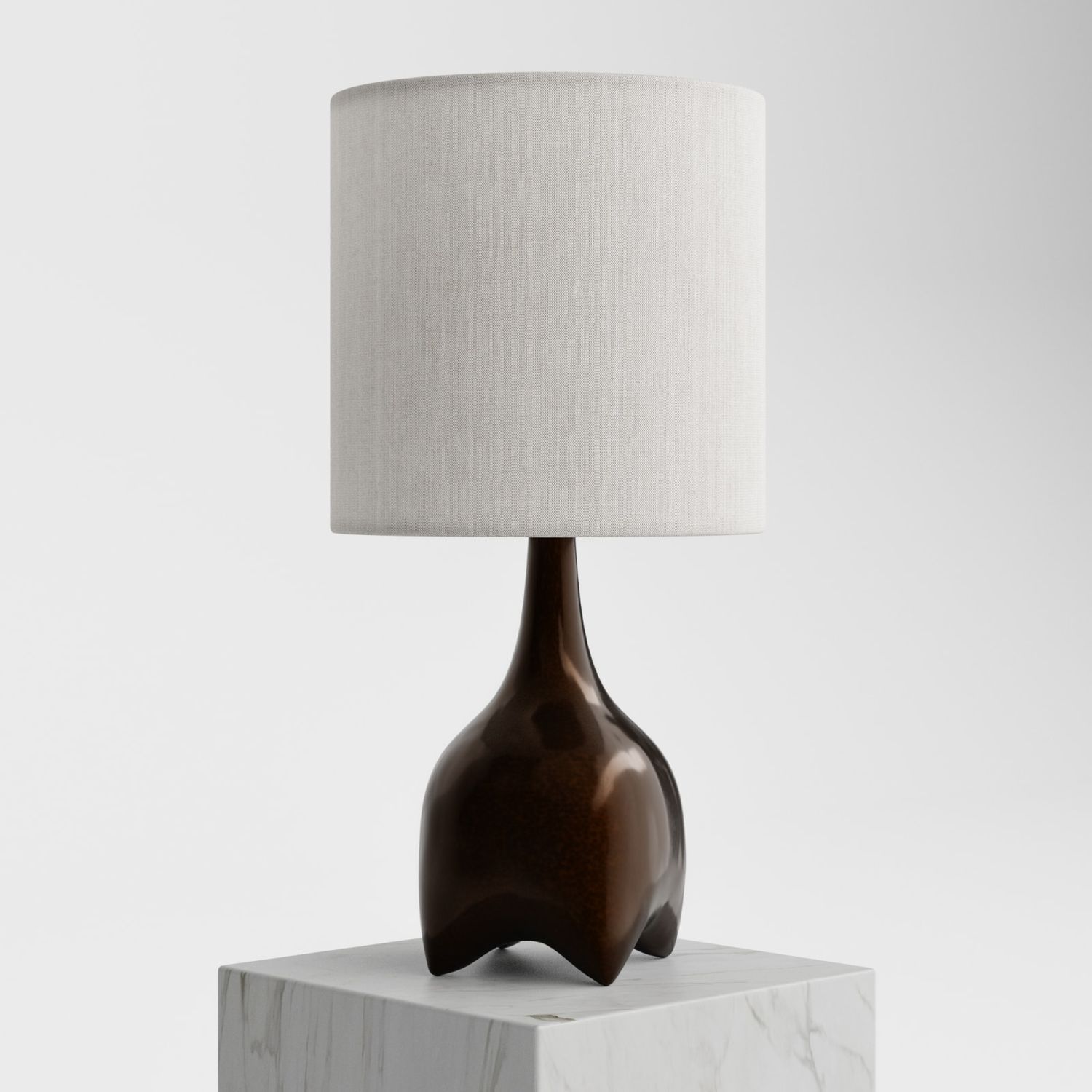 Table lamp MALAGANA Aguirre Design bronze / linen / contemporary