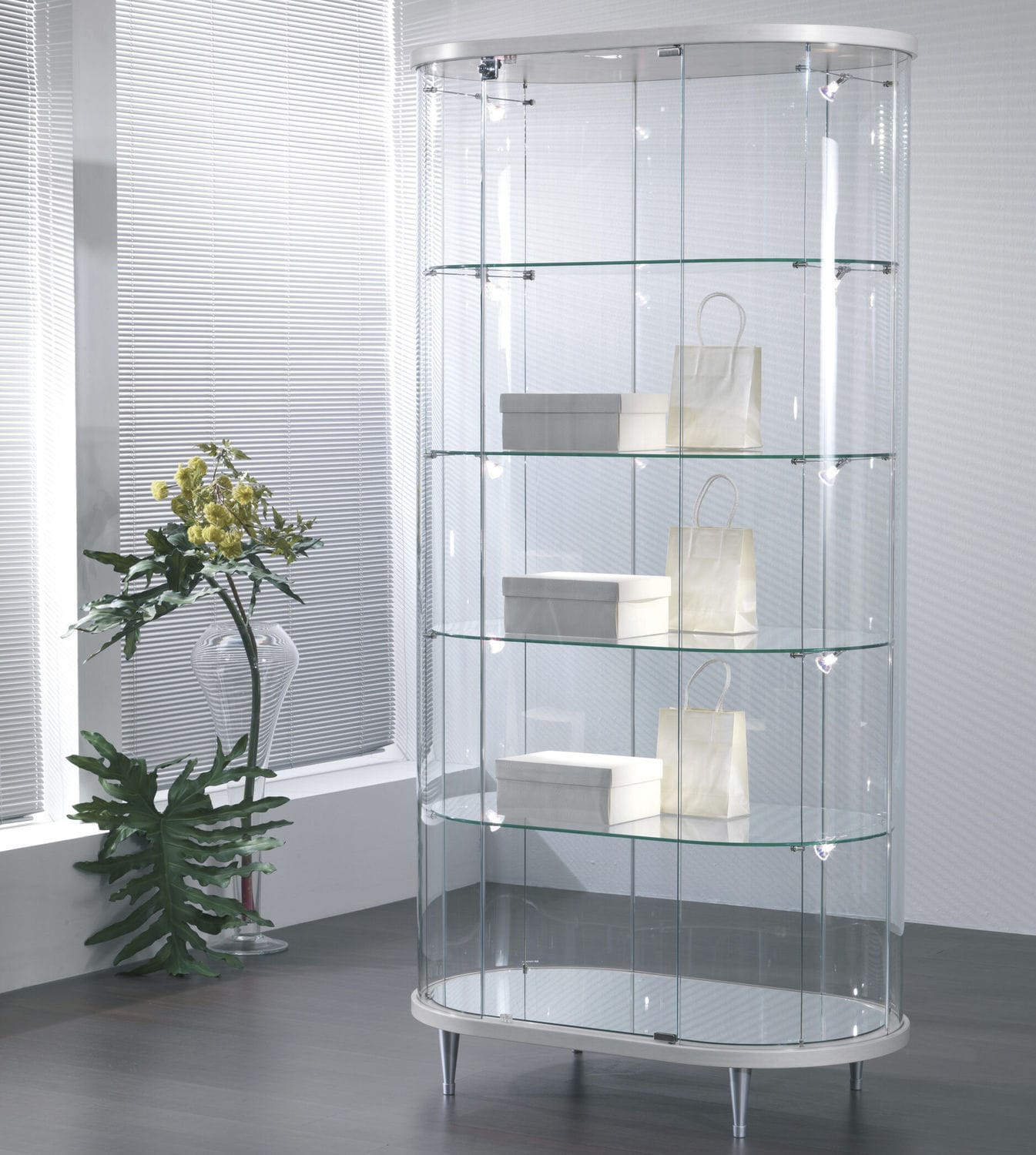 Contemporary display case - 203/OG - Italvetrine - with legs / tempered ...