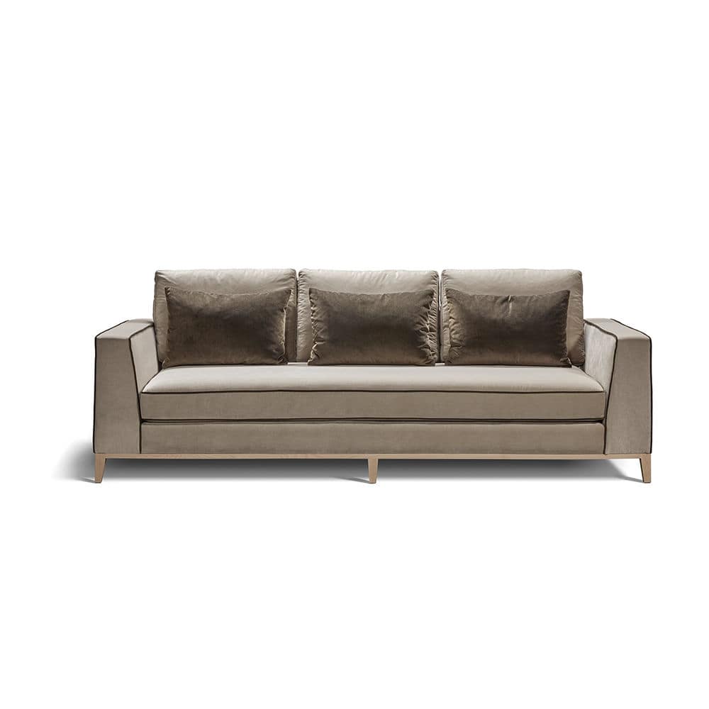 Contemporary sofa BASILEA MANUEL LARRAGA brown / beige / fabric