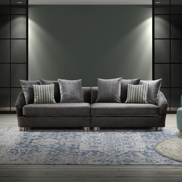 Modular sofa MENTA MANUEL LARRAGA contemporary / gray / blue