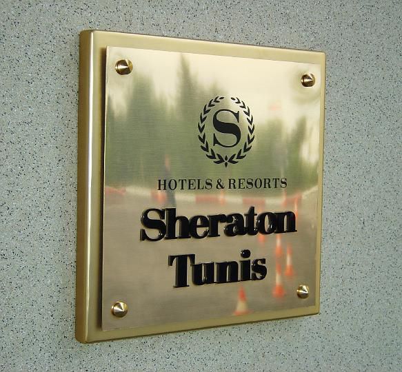 Brass signage deals