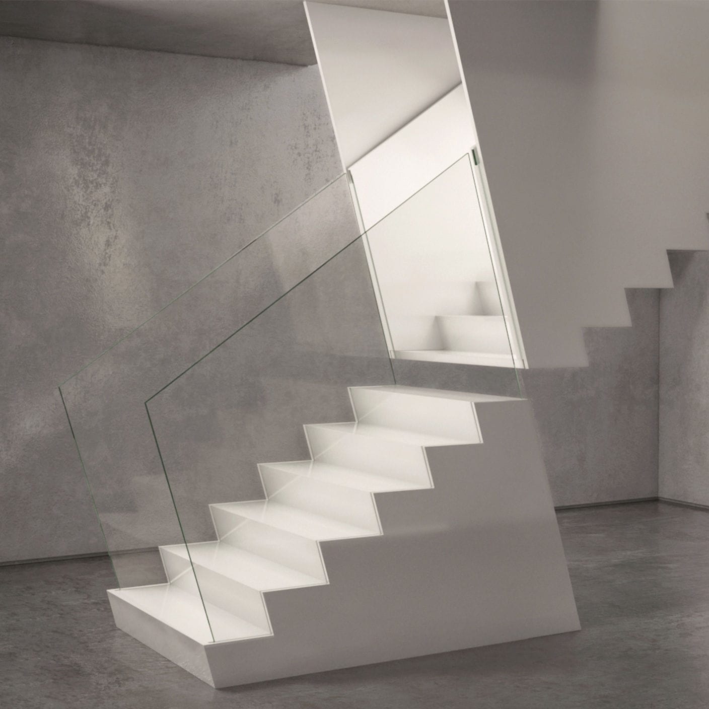 High-end staircase - MIRROR - EeStairs - straight / indoor / contemporary