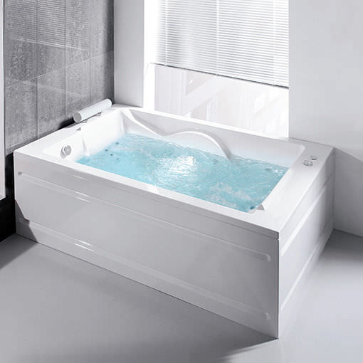 Acrylic bathtub - CORAL - Awal Bathsystem - double / hydromassage / white