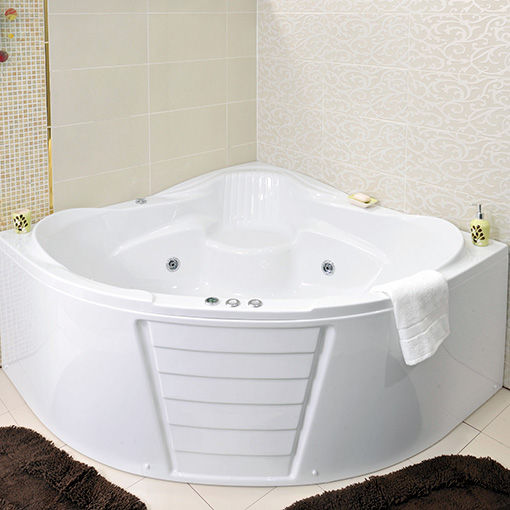Corner bathtub HABANA Awal Bathsystem hydromassage / acrylic / white
