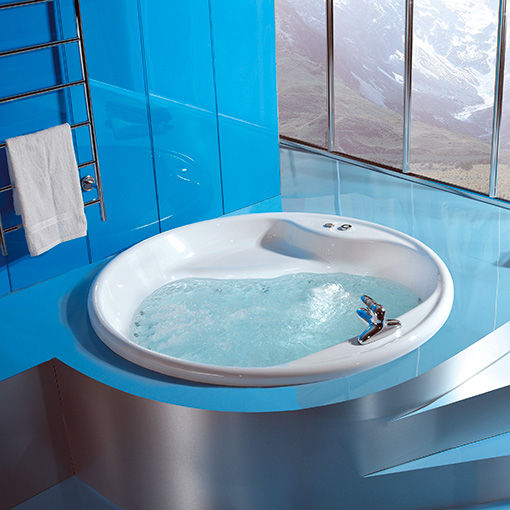 Round bathtub VEGAS Awal Bathsystem hydromassage / acrylic / white