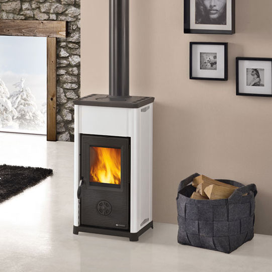 Wood Heating Stove Cast Iron Contemporary 5 Kw 10 Kw Tea