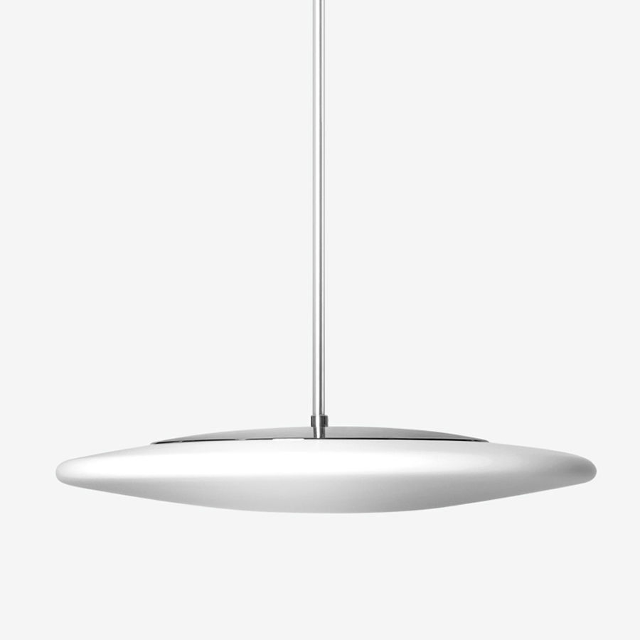 Pendant Lamp Contemporary Steel Chromed Metal Rondo Lucis
