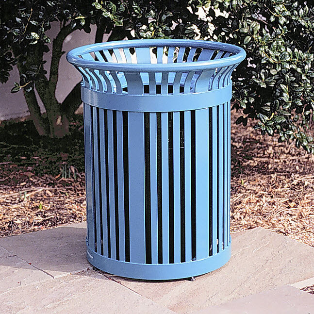 Public trash can - ES-235 - Victor Stanley - steel / with built-in ...