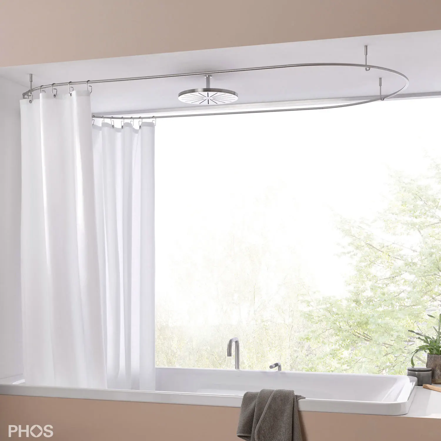 Ceiling Mounted Shower Curtain Rail Shelly Lighting