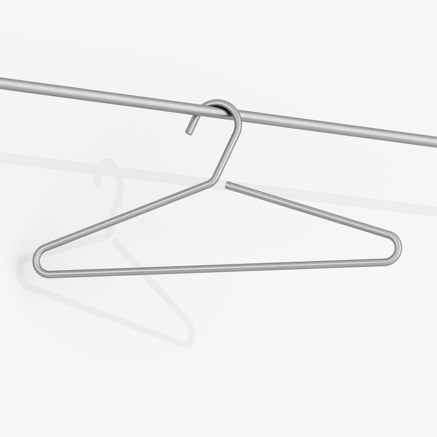 Brushed stainless steel coat hanger KB2 PHOS Design GmbH
