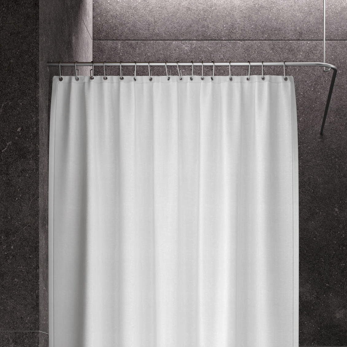 White shower curtain - DV-EMMA200-70-EM00 - PHOS Design GmbH - gray ...