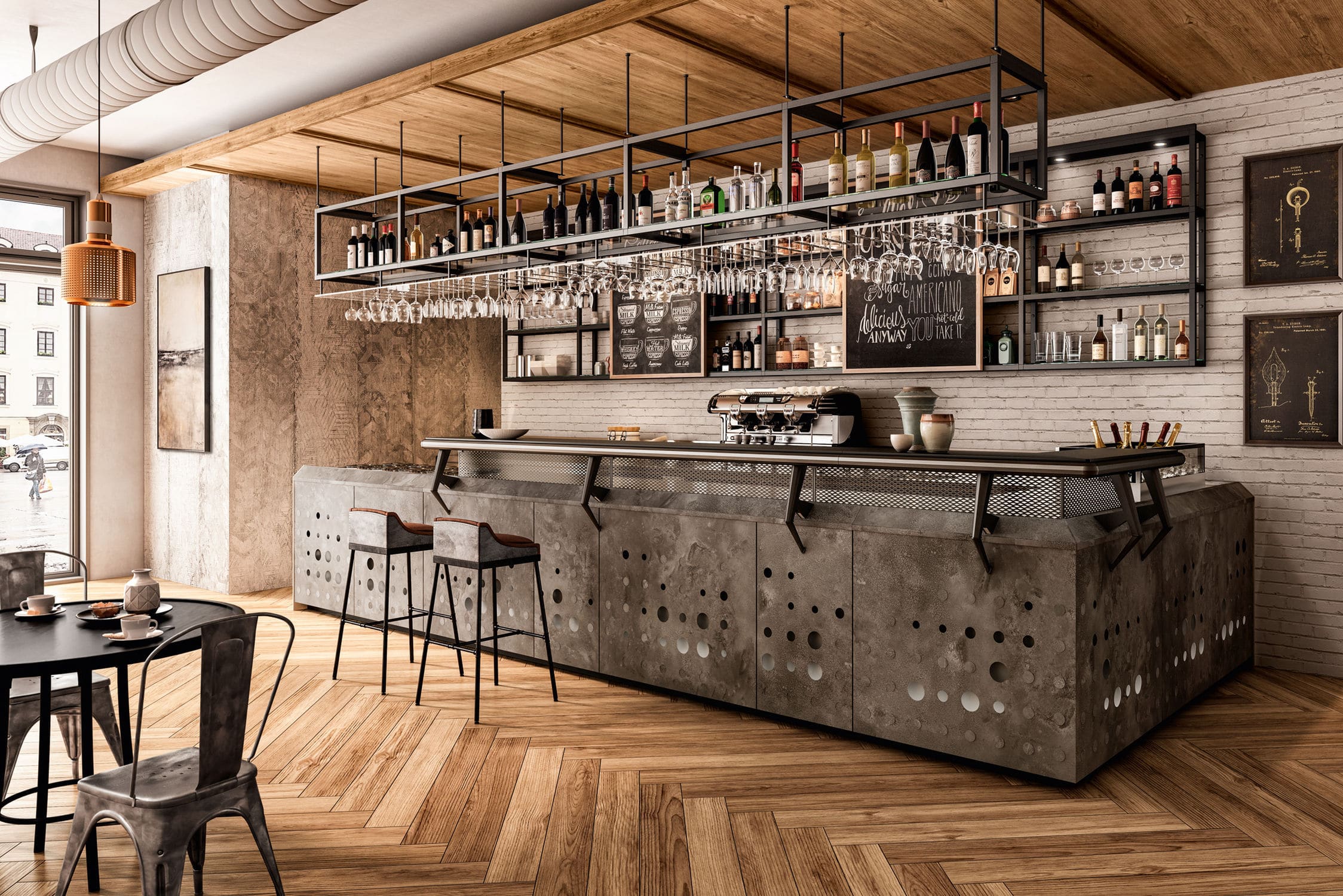 Bar counter - BRIDGE - Frigomeccanica - wooden / metal / laminate